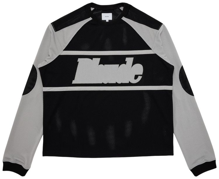 Rhude Mesh Moto Long Sleeve Shirt BlackGrey