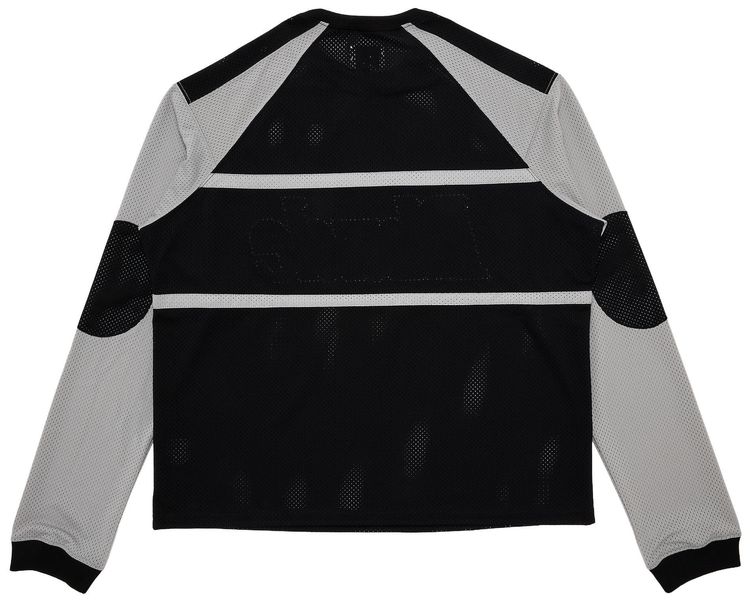 Rhude Mesh Moto Long Sleeve Shirt BlackGrey