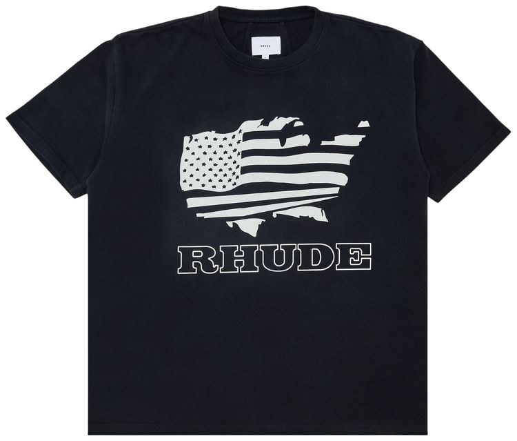 Rhude Banner Tee Vintage BlackWhite