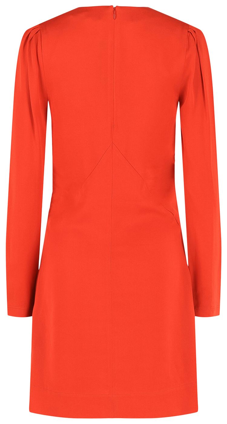 Givenchy V Neck Long Sleeve Dress Bright Red