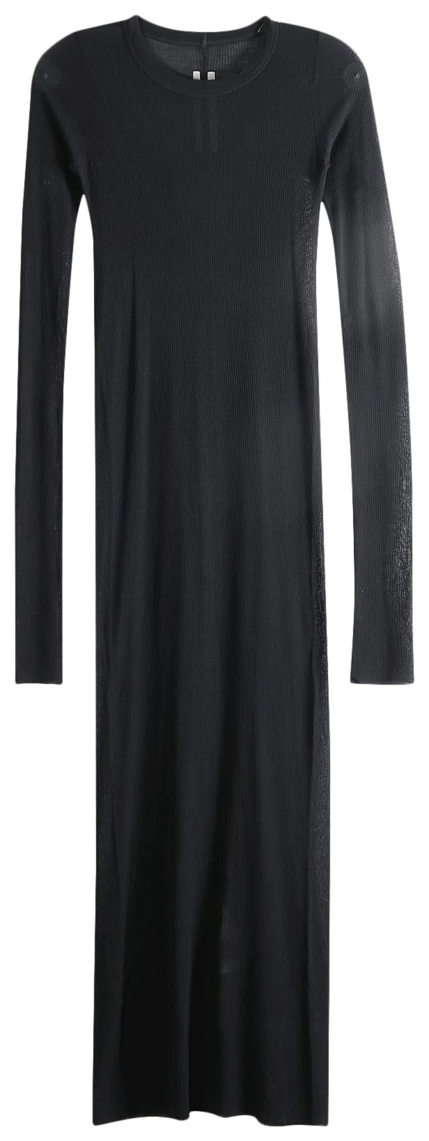 Rick Owens Rib Long Sleeve Dress Black