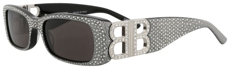 Balenciaga Square Frame Recycled Acetate Sunglasses BlackSilverGrey