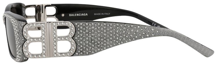 Balenciaga Square Frame Recycled Acetate Sunglasses BlackSilverGrey