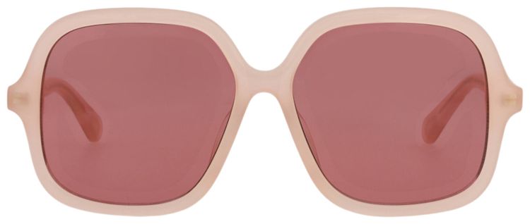 Chloe Square Frame Acetate Sunglasses PinkBrown