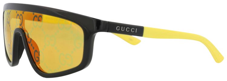 Gucci Shield Frame Injection Sunglasses BlackYellow