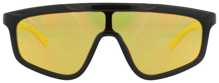 Gucci Shield Frame Injection Sunglasses BlackYellow