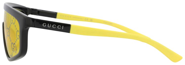 Gucci Shield Frame Injection Sunglasses BlackYellow