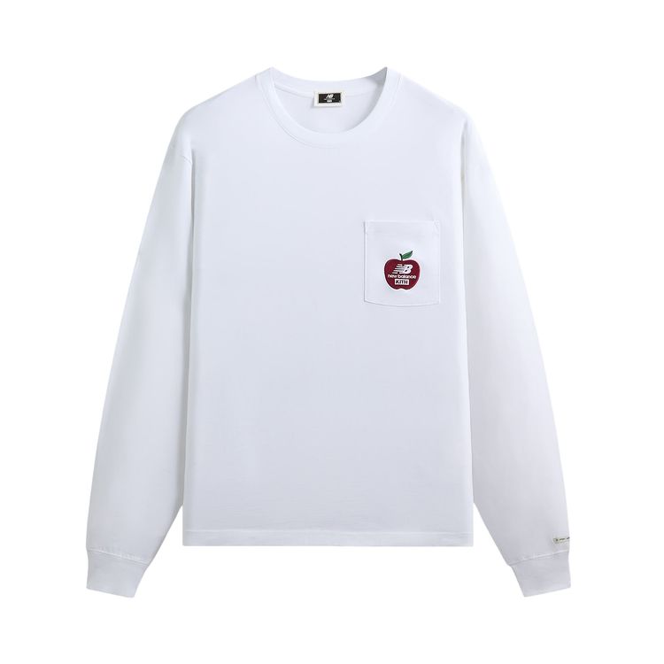 Kith x New Balance Ny Woodblock Long Sleeve Pocket Tee White