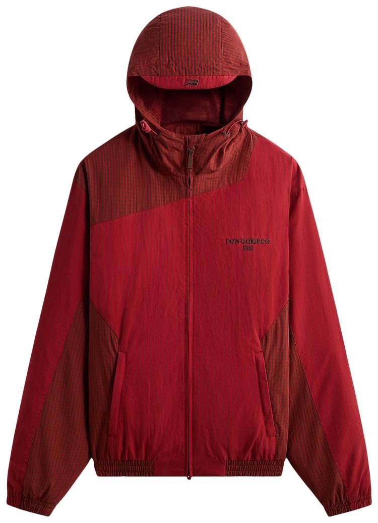 Kith x New Balance Poplin Mix Madison V Jacket Biking Red