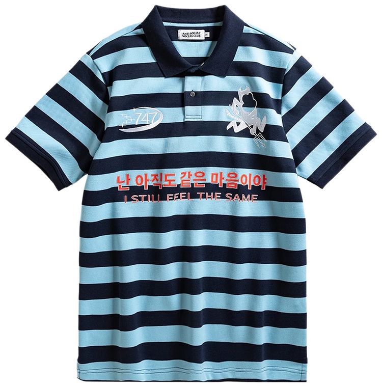 Anti Social Social Club Devilish Polo Blue Stripe