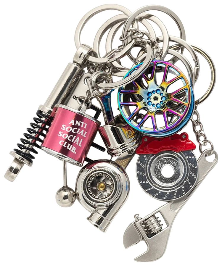 Anti Social Social Club Car Part Keychain Multicolor