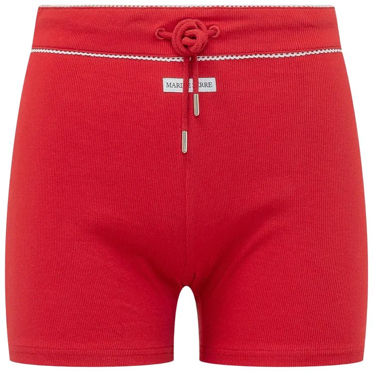 Marine Serre Cute 70s Mini Shorts Red
