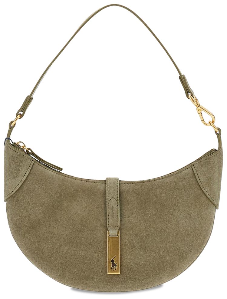Polo Ralph Lauren Suede Polo ID Small Bag Light Olive