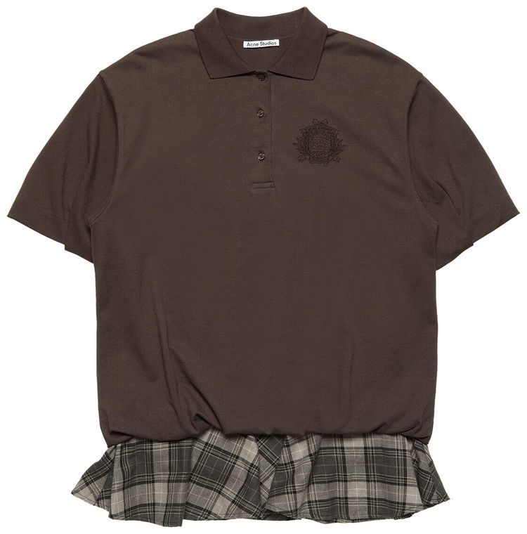 Acne Studios Short Sleeve Layered Dress Dark Brown
