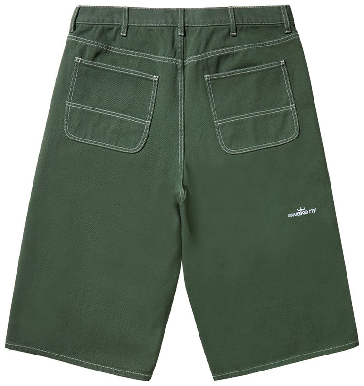 Awake NY Double Knee Jort Green