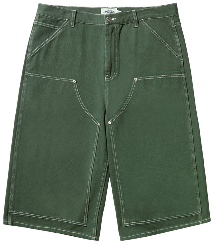 Awake NY Double Knee Jort Green