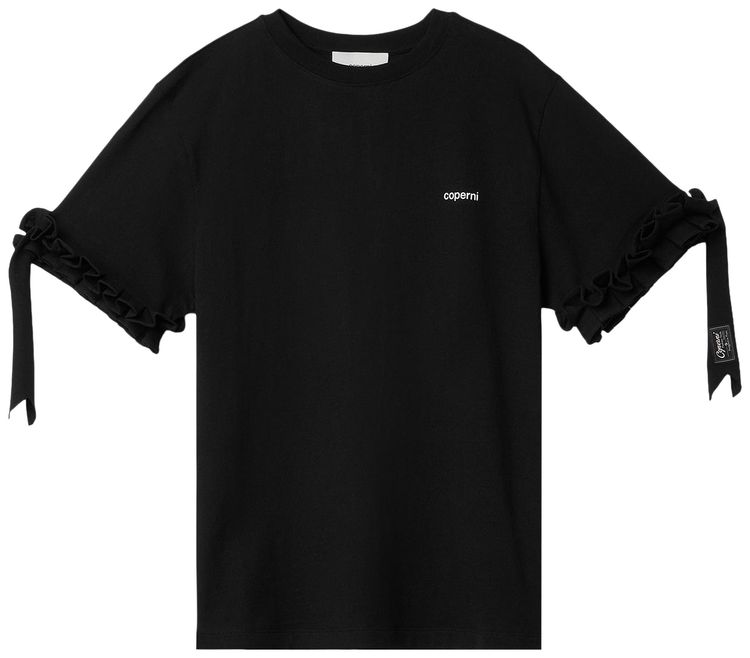 Coperni Ruffle Logo Boxy T Shirt Black