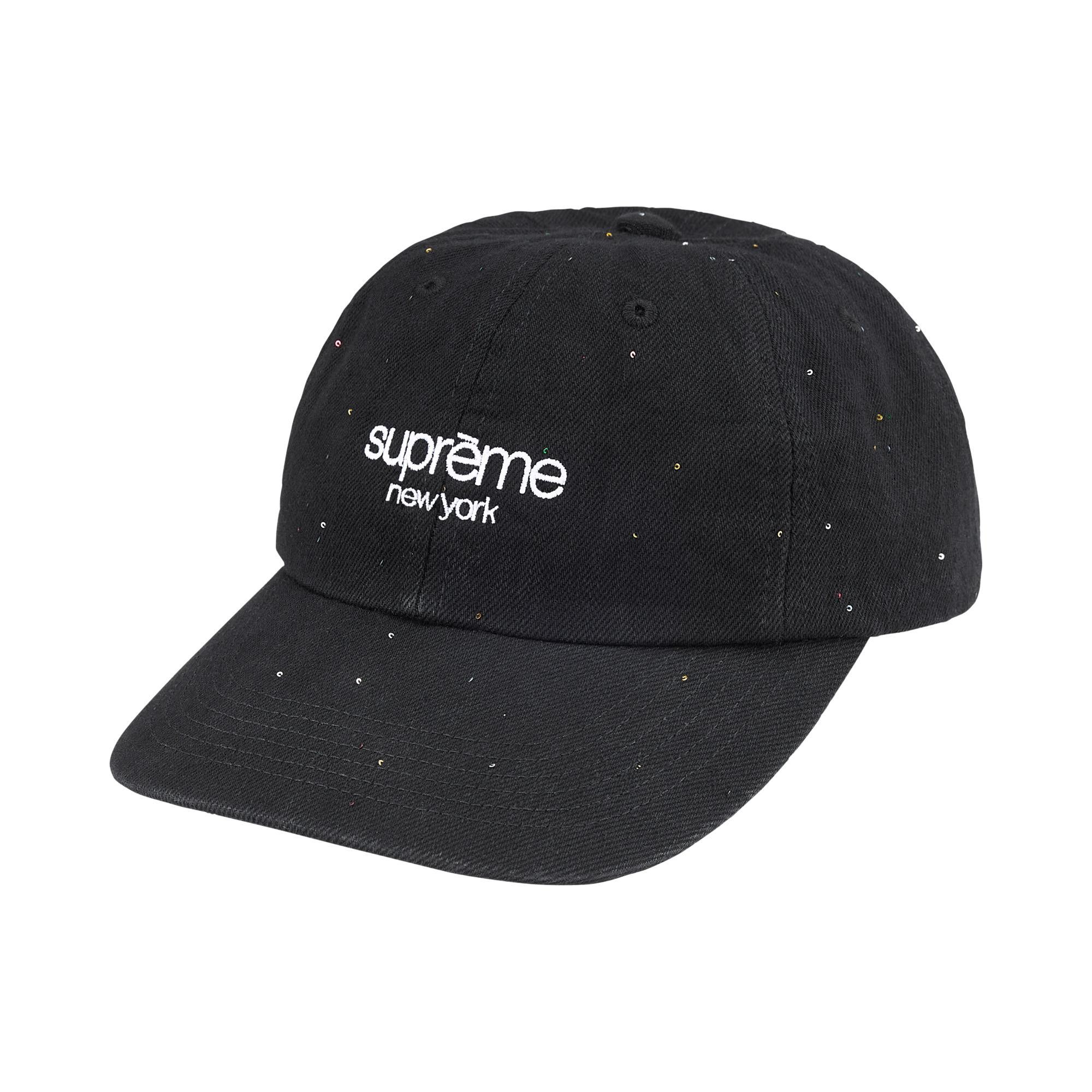Buy Supreme Sequin Denim Classic Logo 6-Panel 'Black' - SS26H23