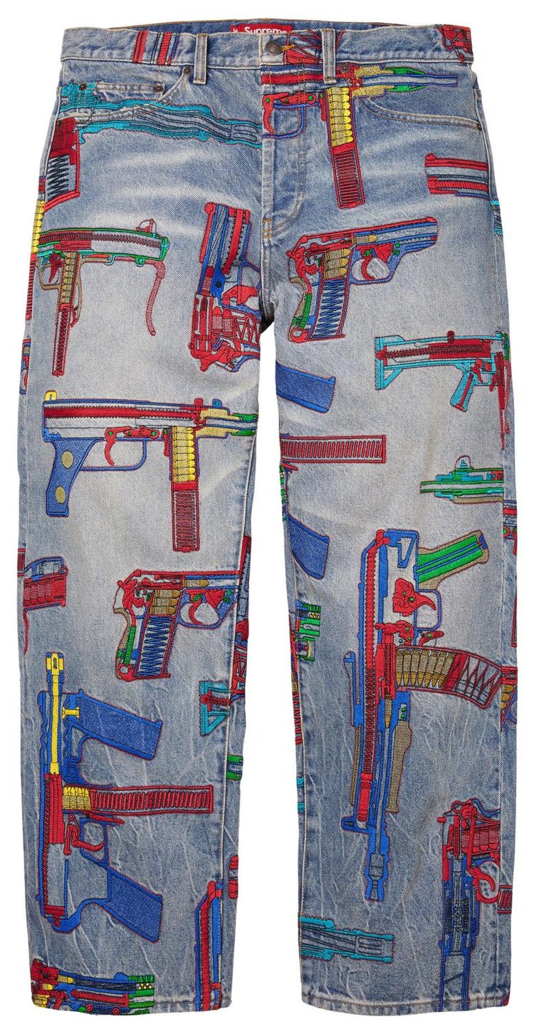 Buy Supreme Guns Embroidered Loose Fit Jean 