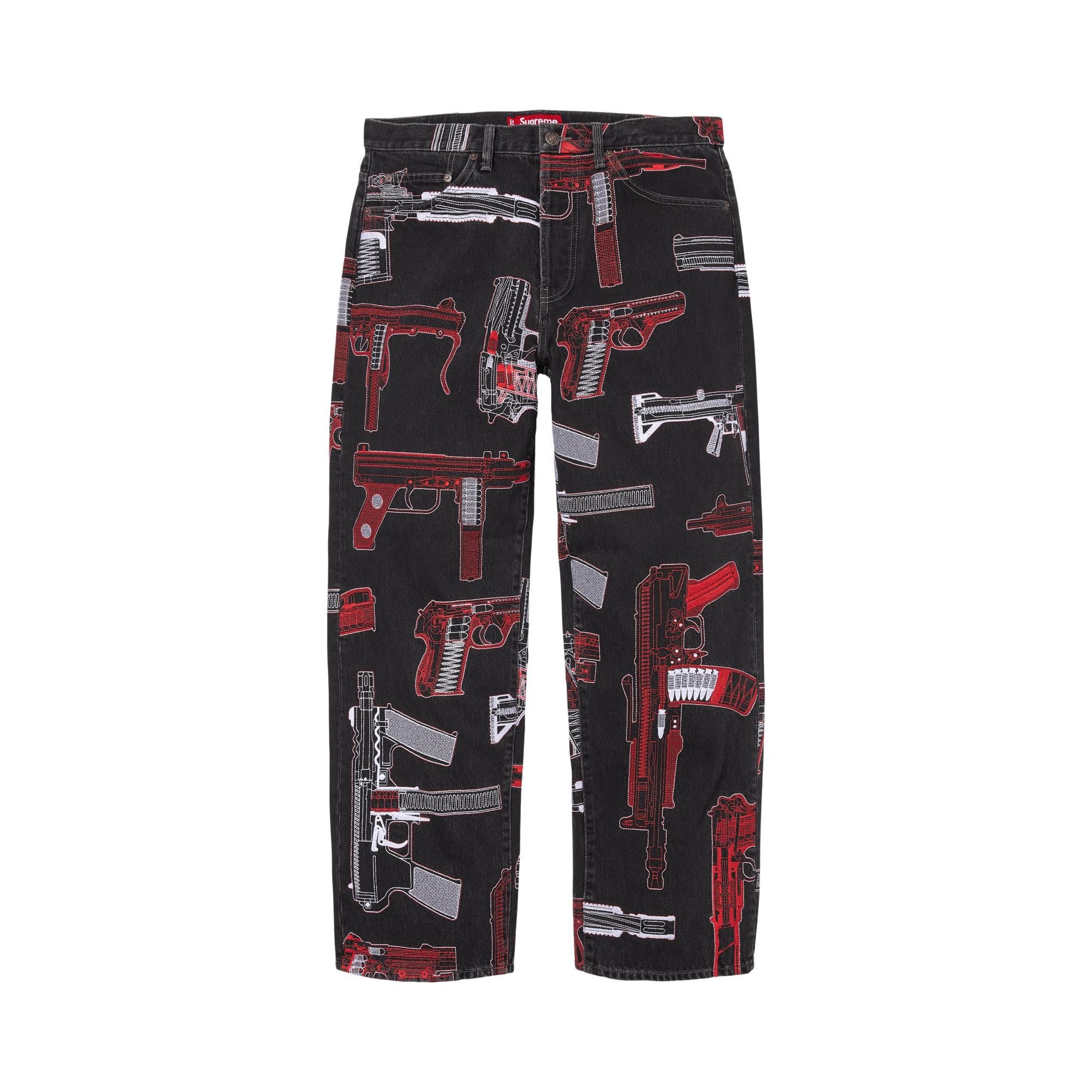 Buy Supreme Guns Embroidered Loose Fit Jean 'Washed Black