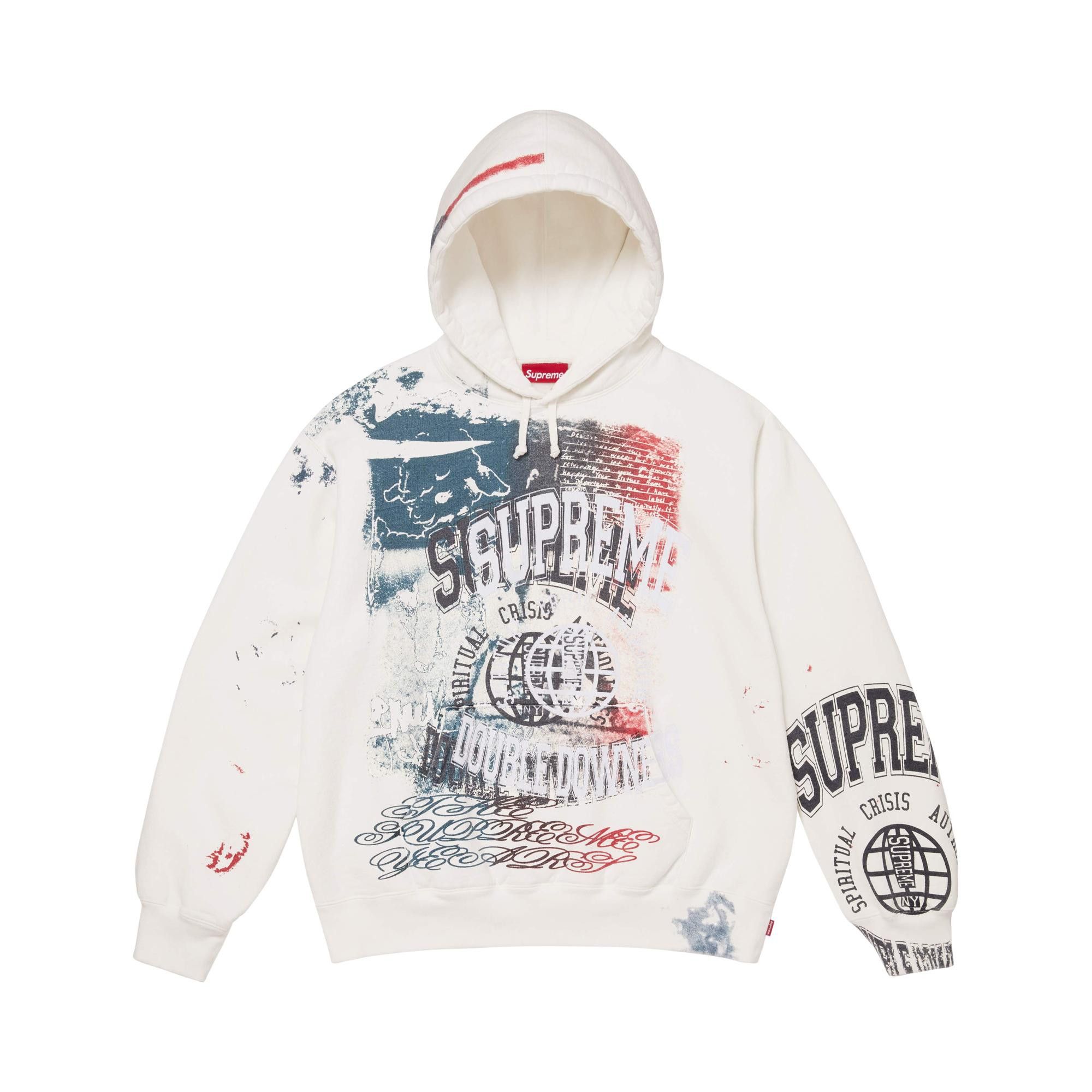 Buy Supreme Overprint Hooded Sweatshirt 'White' - SS26SW89 WHITE