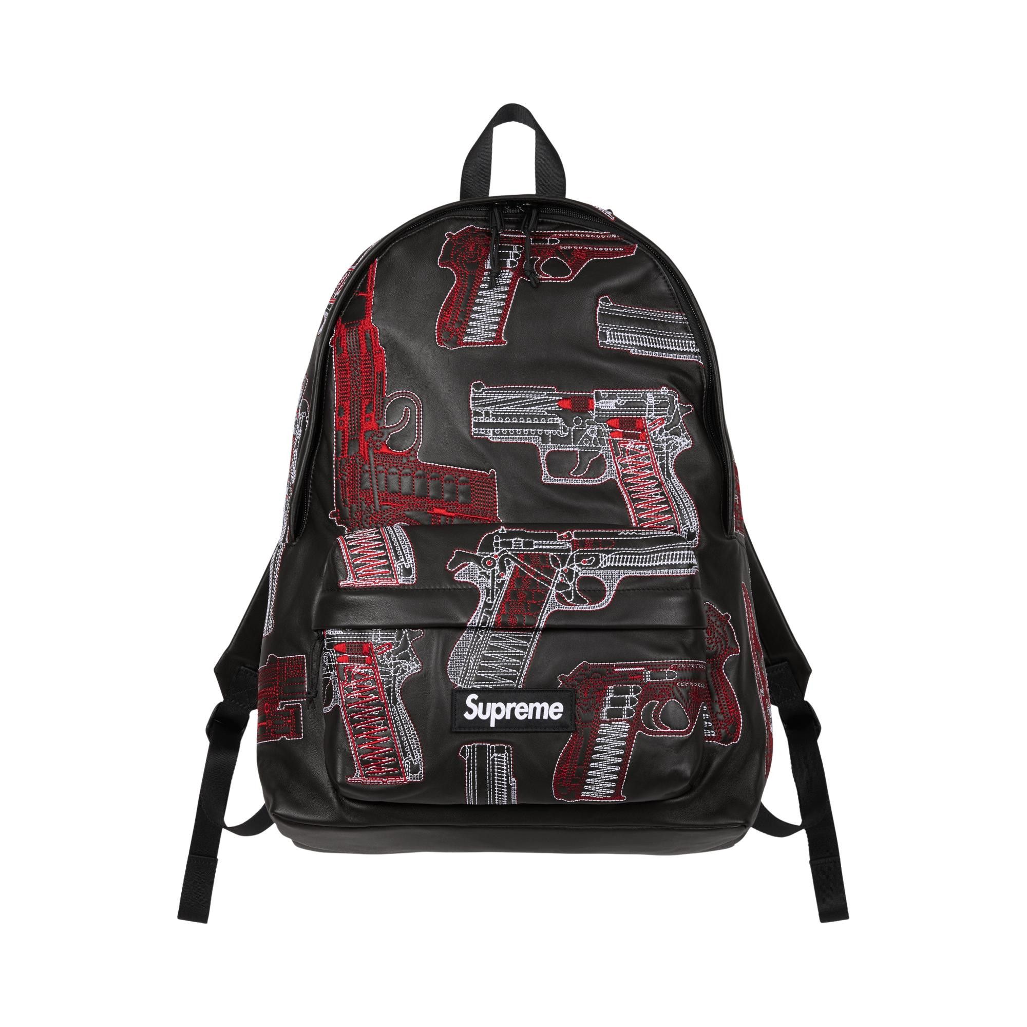 ボ*p様 Guns Embroidered Leather Backpack Buy Supreme Guns Embroidered Leather Backpack 'Black' - SS26B32