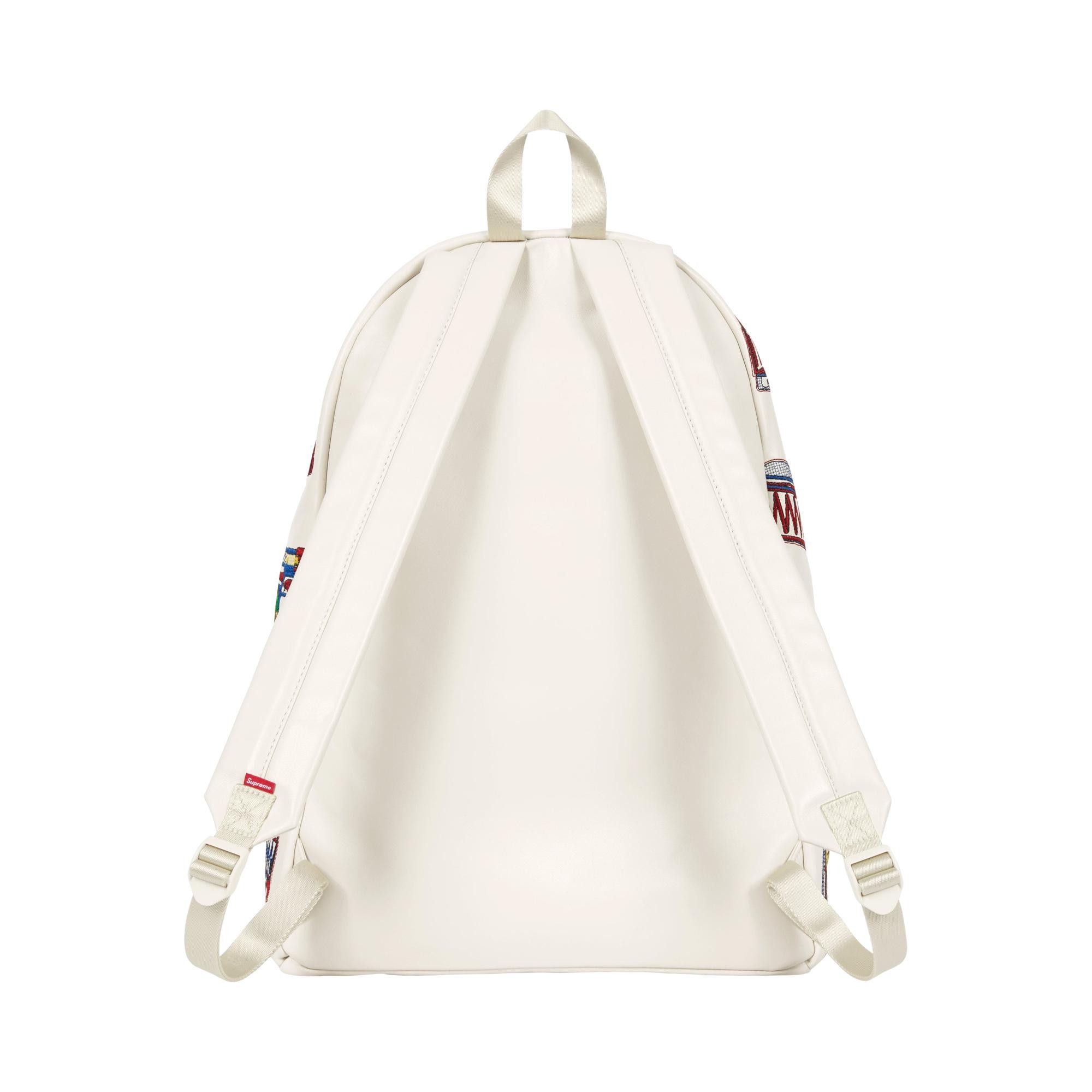 Buy Supreme Guns Embroidered Leather Backpack 'White' - SS26B32