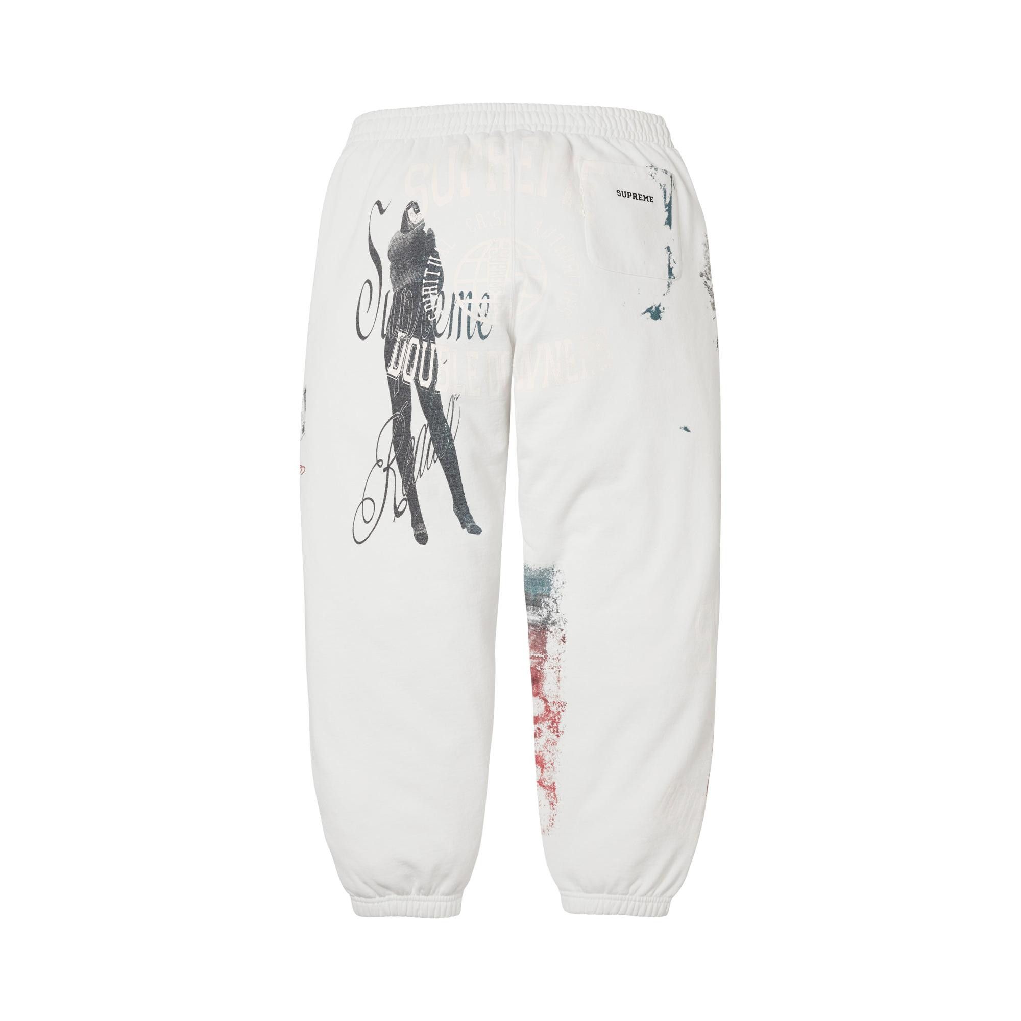 Buy Supreme Overprint Sweatpant 'White' - SS26P79 WHITE | GOAT