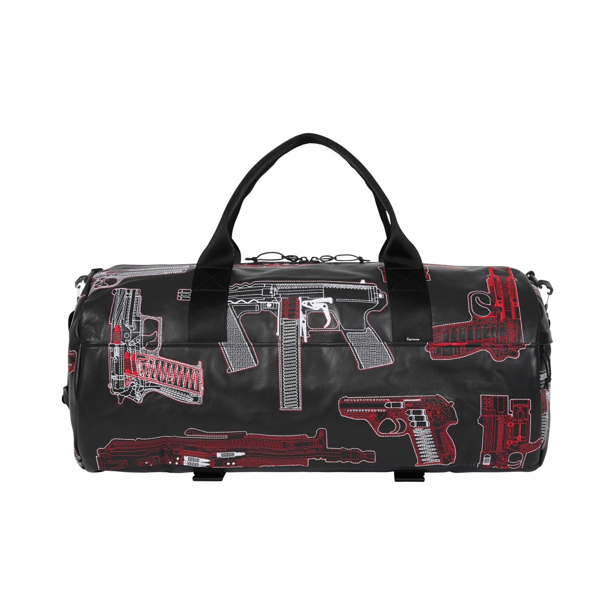 Buy Supreme Guns Embroidered Leather Duffle Bag 'Black' - SS26B31