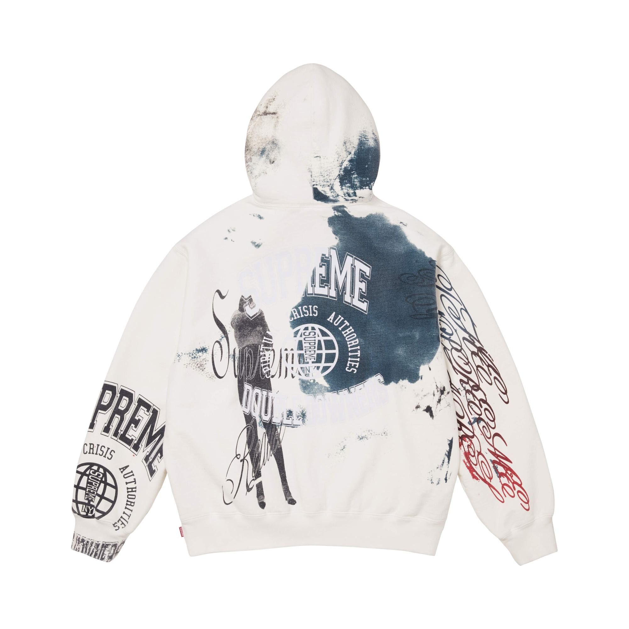 Buy Supreme Overprint Hooded Sweatshirt 'White' - SS26SW89 WHITE