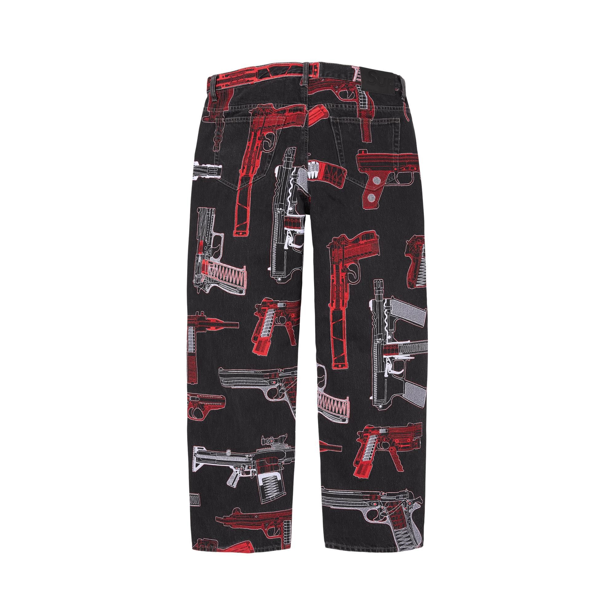 パンツ supreme GunsEmbroidered Loose Fit Jean32 Buy Supreme Guns Embroidered Loose Fit Jean 'Washed Black