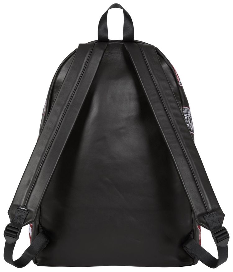 Supreme Guns Embroidered Leather Backpack Black