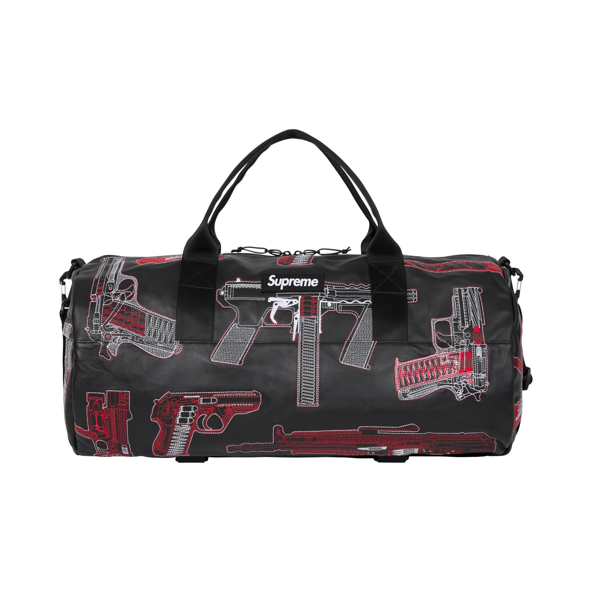 Buy Supreme Guns Embroidered Leather Duffle Bag 'Black' - SS26B31
