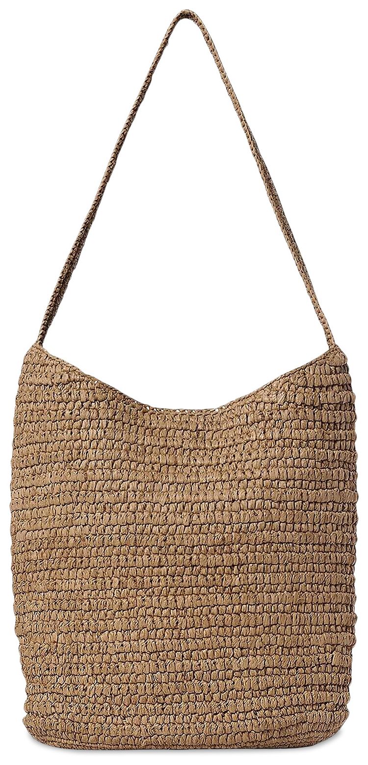 The Row Alma Shoulder Raffia Bag Tan