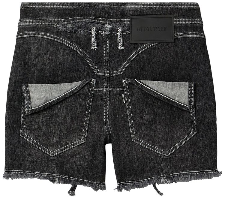 Ottolinger Open Back Jeans Hotpants Black Wash