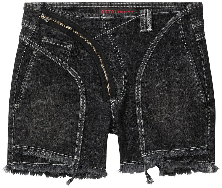 Ottolinger Open Back Jeans Hotpants Black Wash