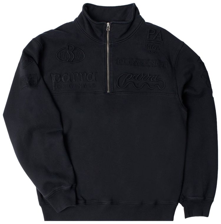 Parra Media Quarter Zip Pullover Black