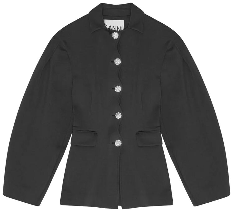 GANNI Scuba Neoprene Blazer Phantom