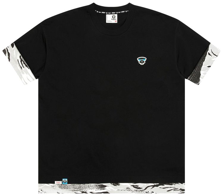 AAPE Moonface Logo Tee Black