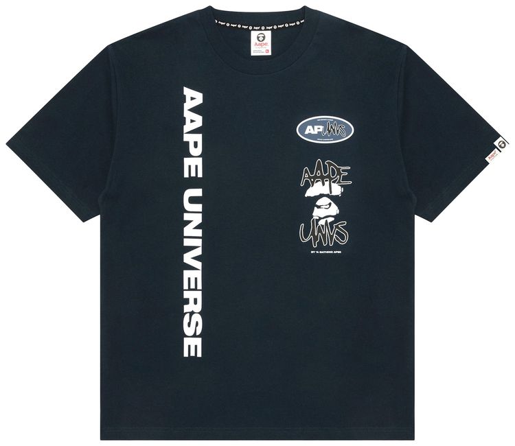 AAPE AAPEUNVS Unvs Logo Tee NavyDark
