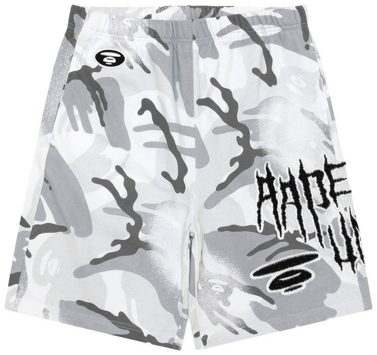 AAPE AAPEUNVS Unvs Moonface Sweat Shorts WhiteMulticolor