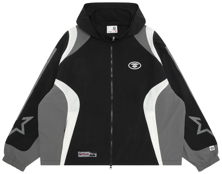 AAPE Moonface Hooded Zip Up Jacket Black
