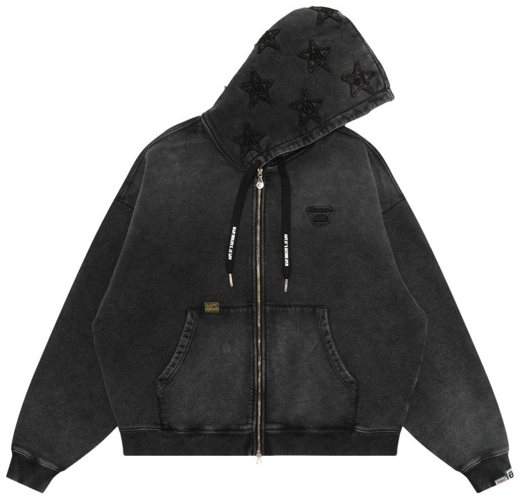 AAPE Moonface Zip Up Hoodie Grey