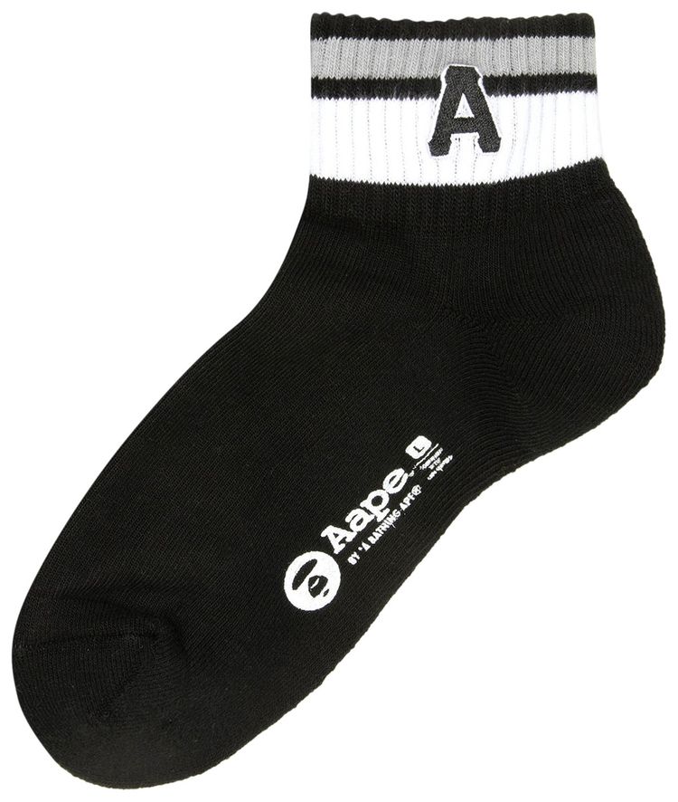 AAPE Striped Ankle Socks Black