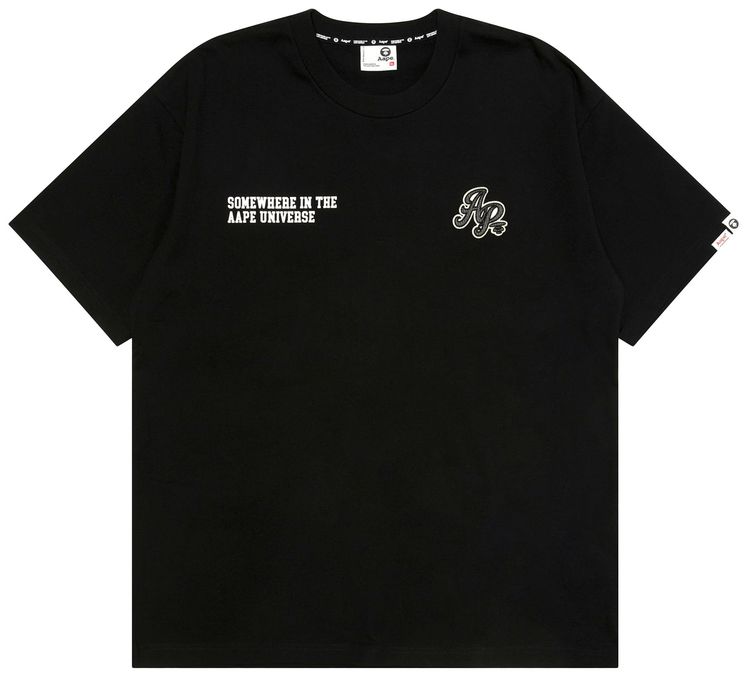AAPE AAPEUNVS Unvs Logo Patch Tee Black