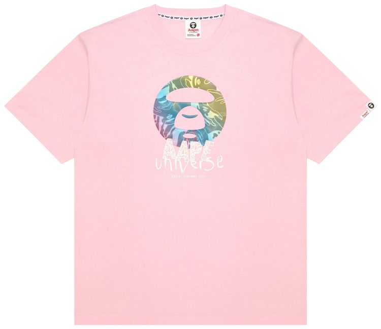 AAPE AAPEUNVS Unvs Moonface Tee PinkLight