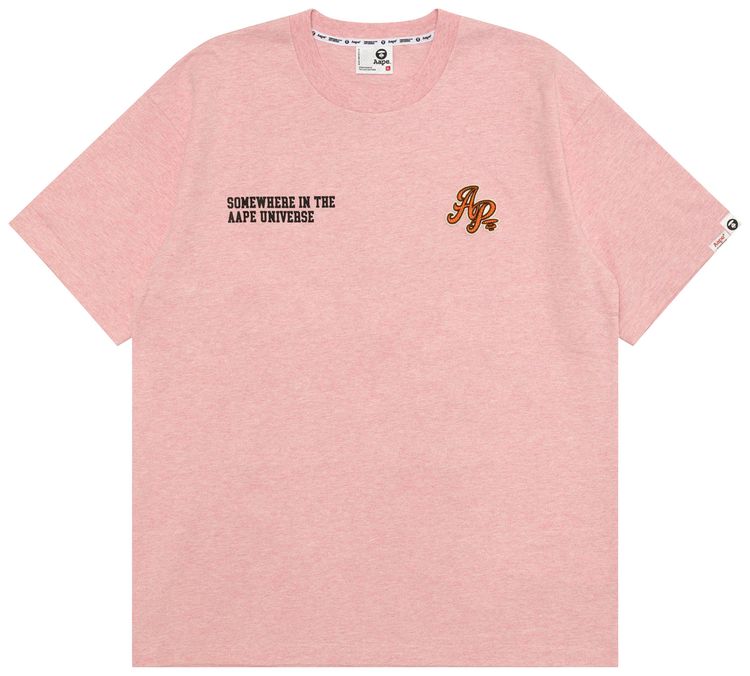 AAPE AAPEUNVS Unvs Logo Patch Tee PinkHeather