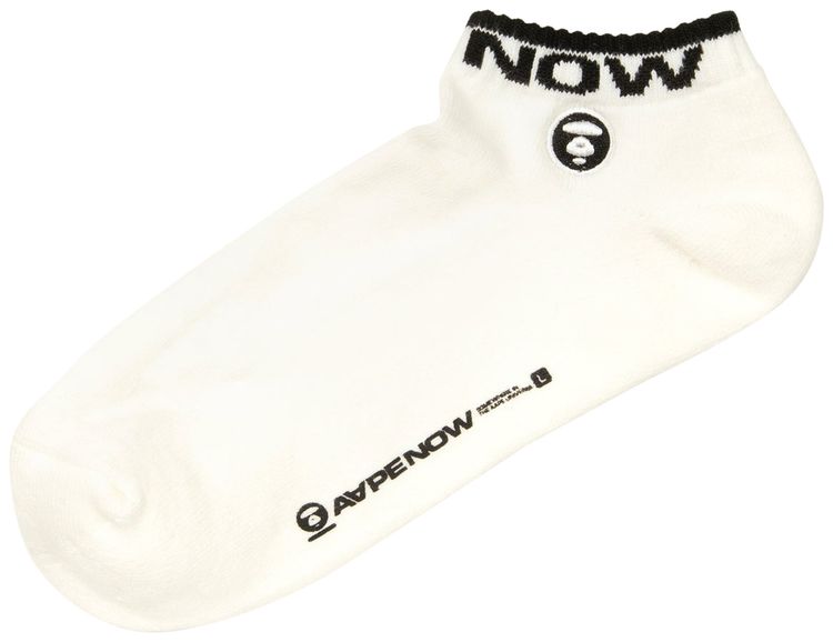 AAPE AAPENOW Moonface Ankle Socks White