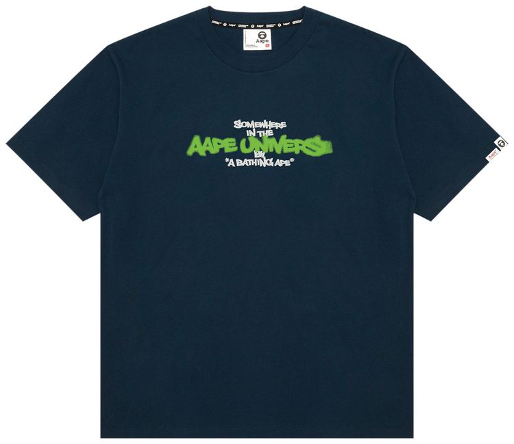 AAPE AAPEUNVS Unvs Graphic Tee Navy