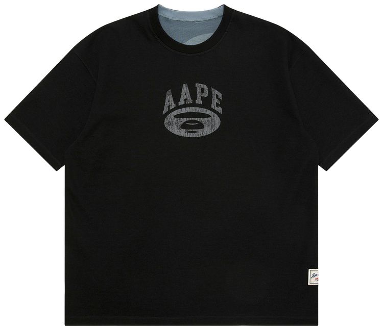 AAPE Moonface Logo Tee Black